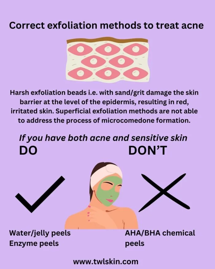 Correct exfoliation methods to treat acne